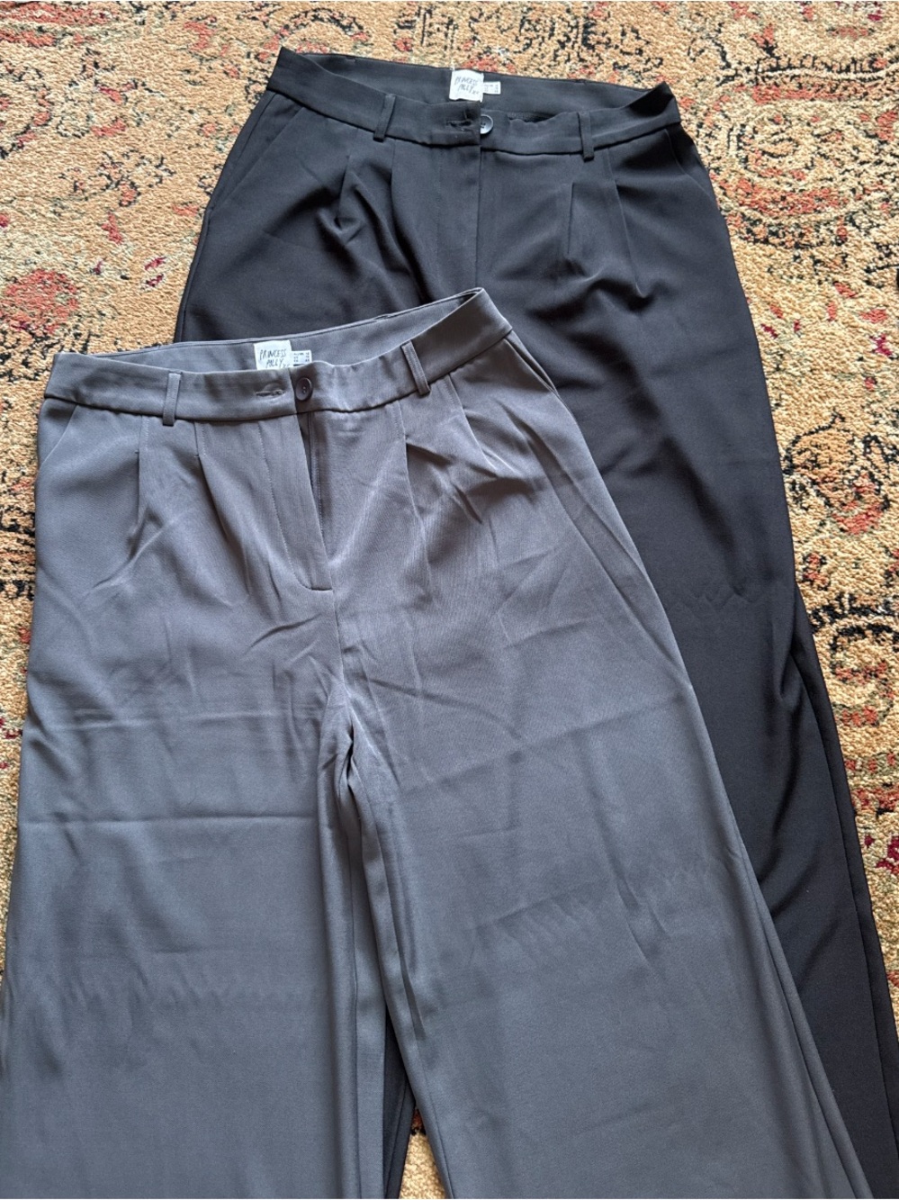 Princess Polly Women’s Wide-Leg Trousers — Black & Gray Bundle